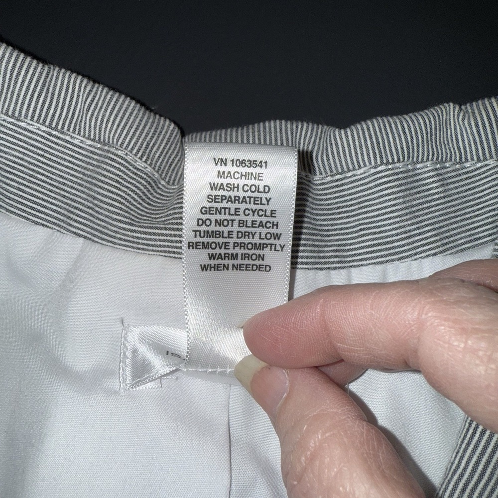 Womens Business Office Pinstripe Blazer Jacket Isaac Mizrahi Grey S 3/4 Sleeve - Picture 4 of 11